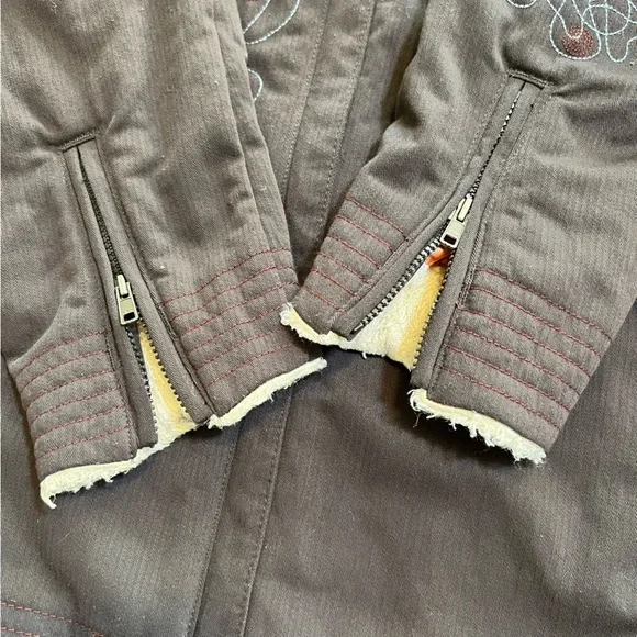 Mountain Hardwear Embroidered Floral Abstract Bomber Jacket Size Small - Picture 9 of 14